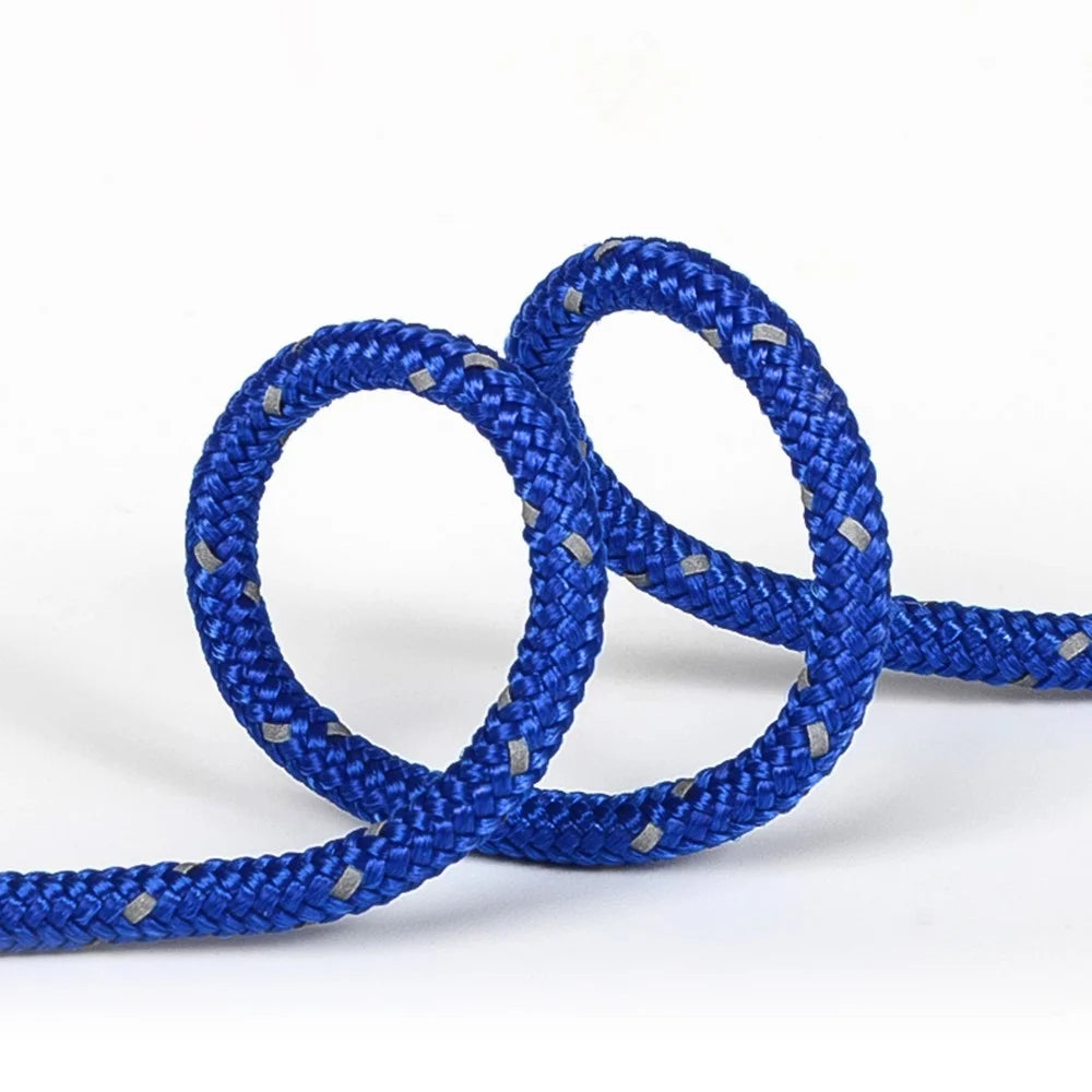 6 Bundles of Reflective Outdoor Camping Windproof Tent Rope 4mmx4m with Cord Tensioner for Fishing, Hiking, Backpacking, Emergency Rescue - Blue - 2