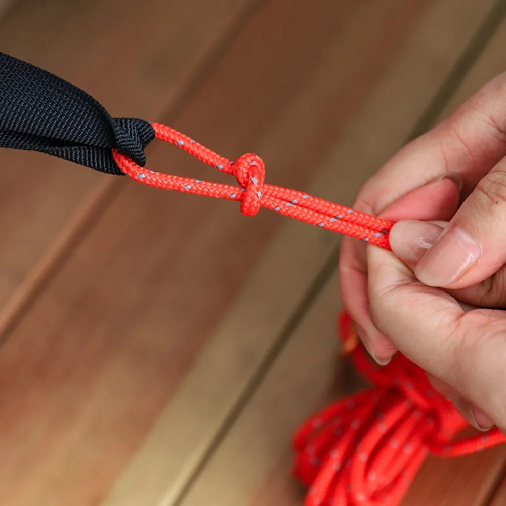 8 Bundles of Luminous Reflective Hiking Guyline High-Strength Outdoor Camping Adjustable Tent Rope with Aluminum Alloy Tensioner - Yellow - 4