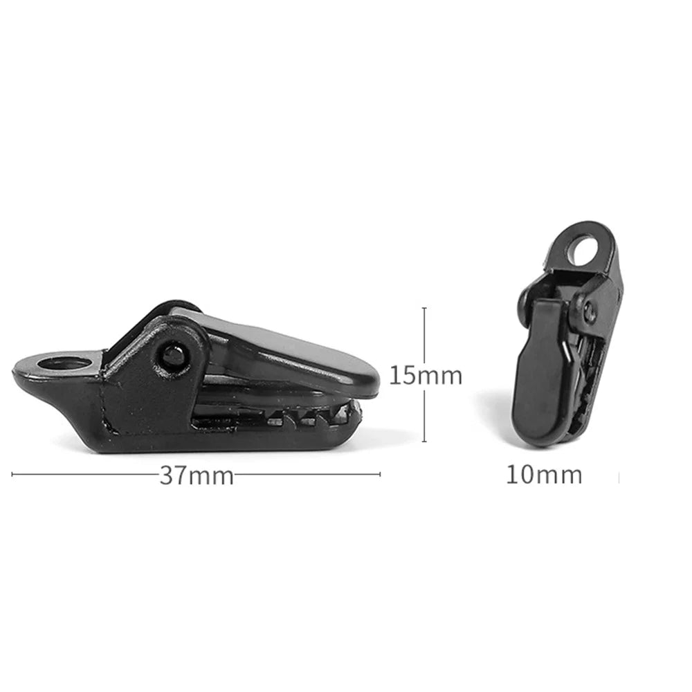 HALIN 10Pcs / Set Alligator Clip Crocodile Tent Awning Windproof Fixing Clamp for Outdoor Camping Canopy - Black - 6