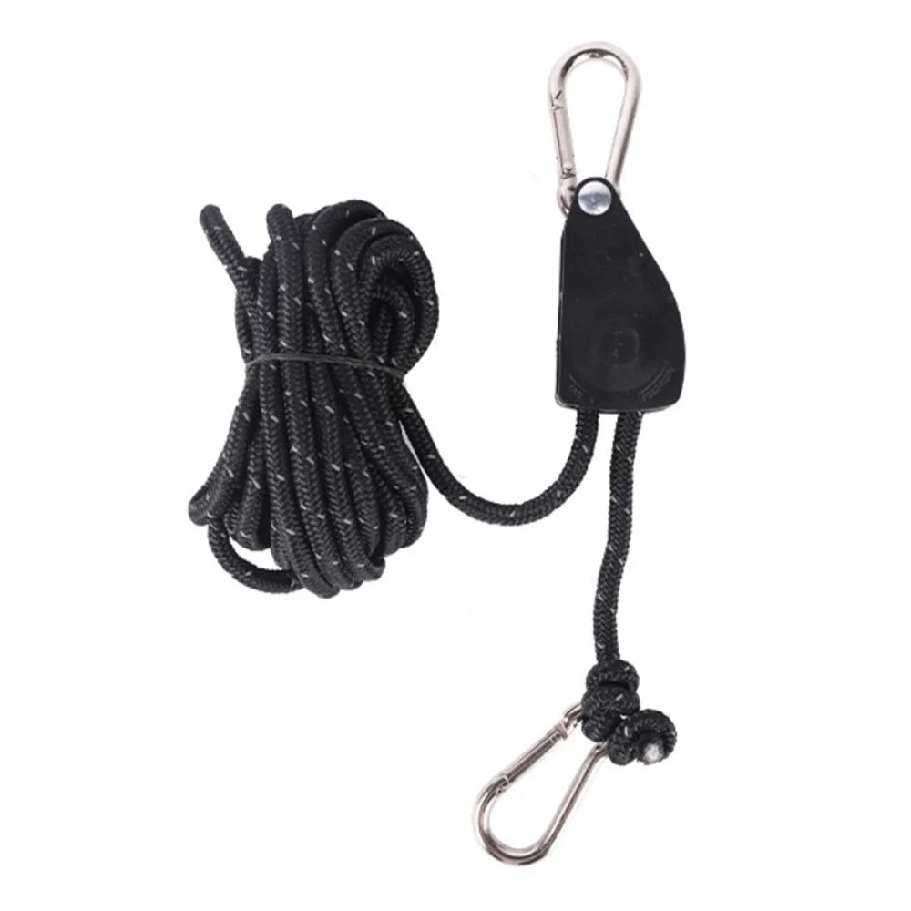 AOTU Adjustable Lanyard for Tent Fan Plant Lamp Rope Ratchet Hanger Lifting Pulley Hook Camping Buckle - 1