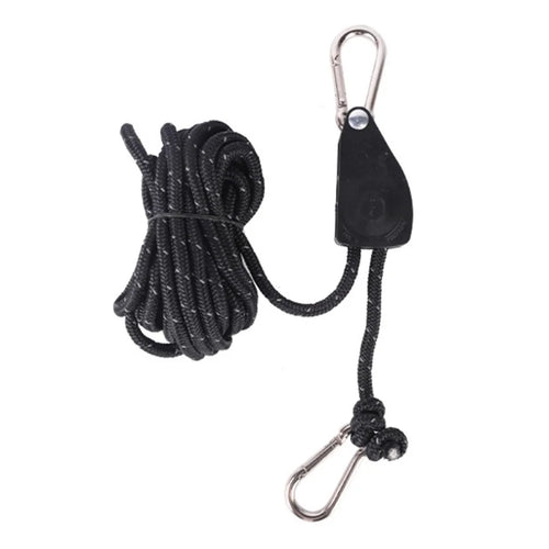 AOTU Adjustable Lanyard for Tent Fan Plant Lamp Rope Ratchet Hanger Lifting Pulley Hook Camping Buckle - 1