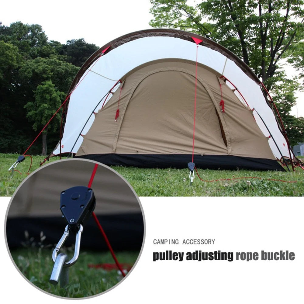 AOTU Adjustable Lanyard for Tent Fan Plant Lamp Rope Ratchet Hanger Lifting Pulley Hook Camping Buckle - 4