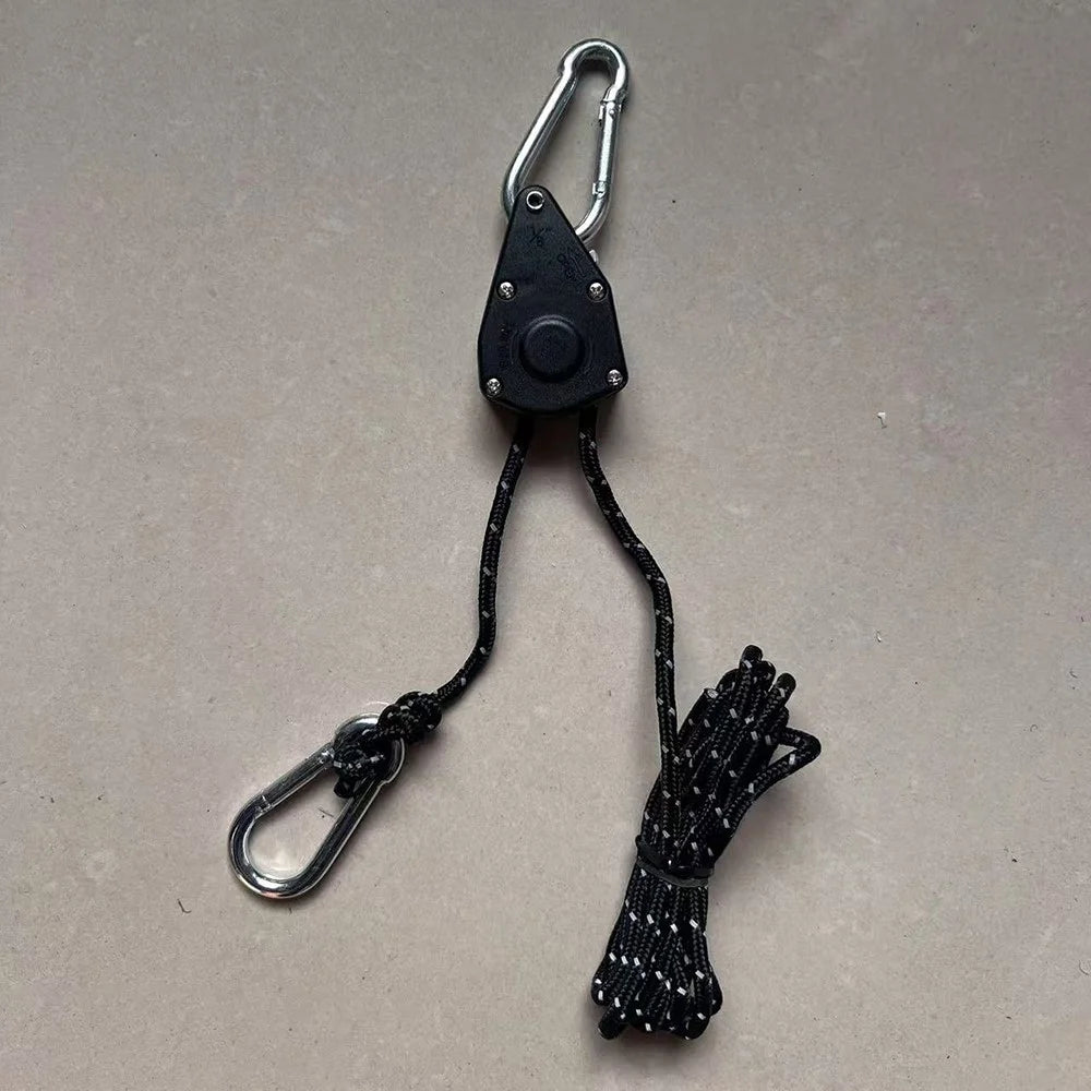 AOTU Adjustable Lanyard for Tent Fan Plant Lamp Rope Ratchet Hanger Lifting Pulley Hook Camping Buckle - 5