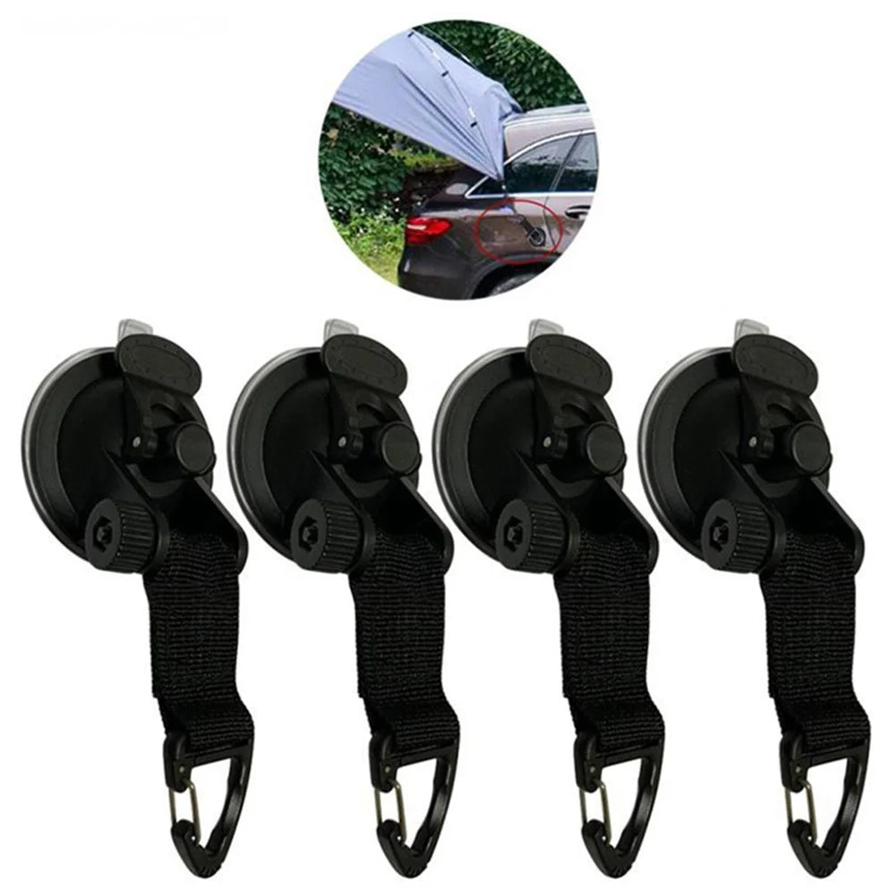HALIN 4Pcs Car Side Awning Suction Cup Fixing Tool Outdoor Car Travel Camping Tarp Sucker Hooks - 2