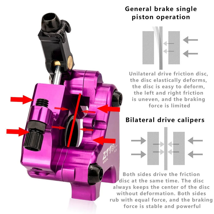 ZTTO Pro5.0 Road Bike Disc Brake Aluminum Alloy Hydraulic Brake Caliper - Black - 4