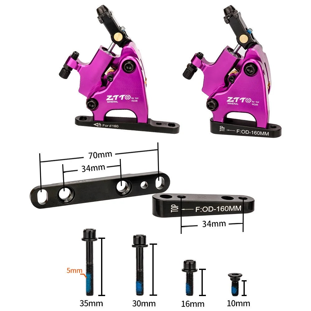 ZTTO Pro5.0 Road Bike Disc Brake Aluminum Alloy Hydraulic Brake Caliper - Black - 6