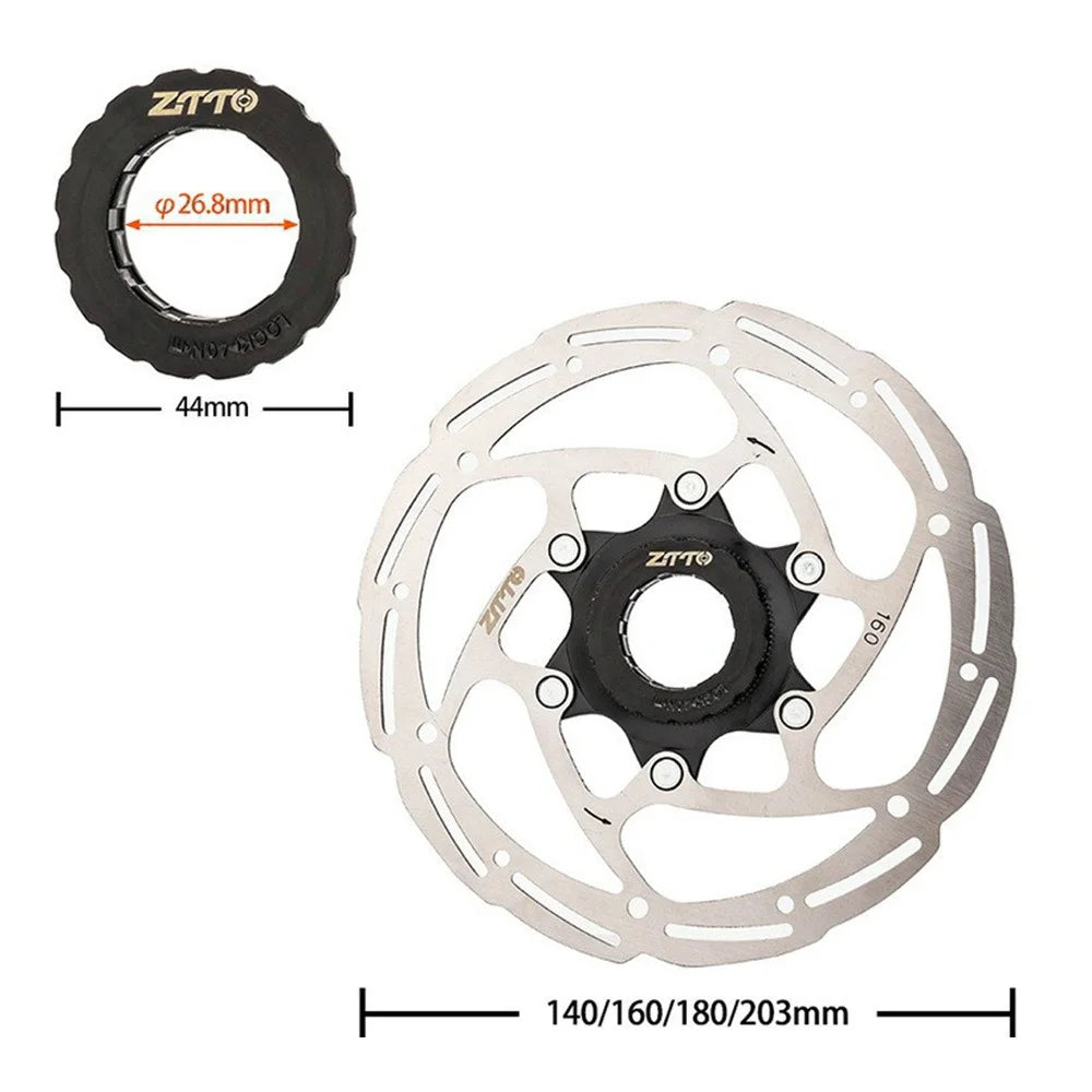 ZTTO ZSDP Stainless Steel Bicycle Middle Lock Disc Road Mountain Bike Brake Pad with Lock Lid - 140mm - 6