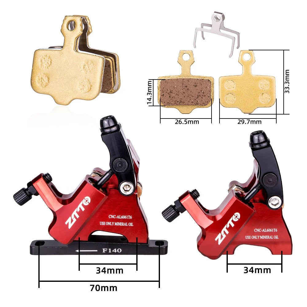 ZTTO Lightweight Aluminum Alloy Road Bike Flat Mount Disc Brake Caliper Set - Purple - 6
