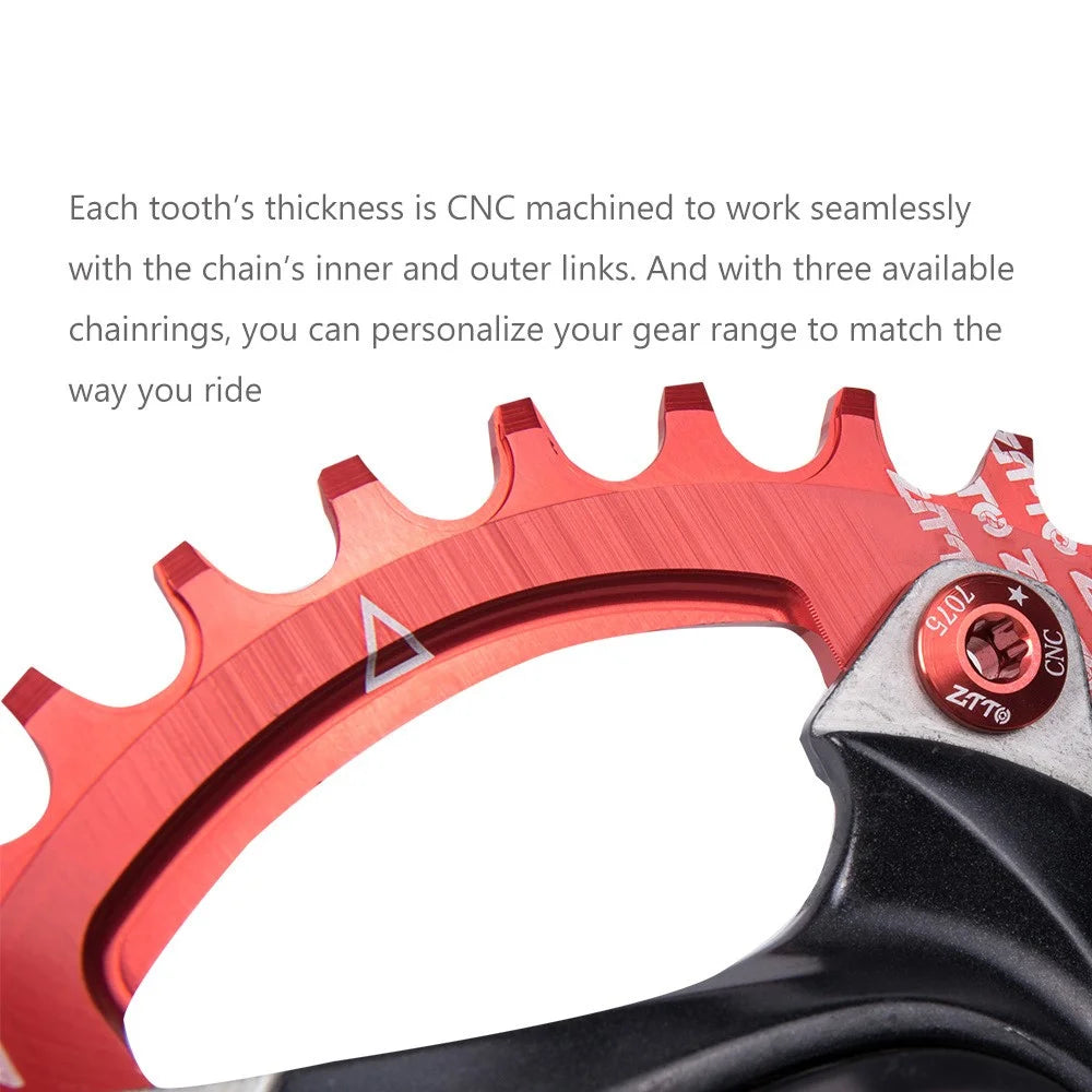 ZTTO 104BCD Positive Negative Teeth Bike Single Chainring Aluminum Alloy Crankset Single Speed Disc - Black 32T - 4