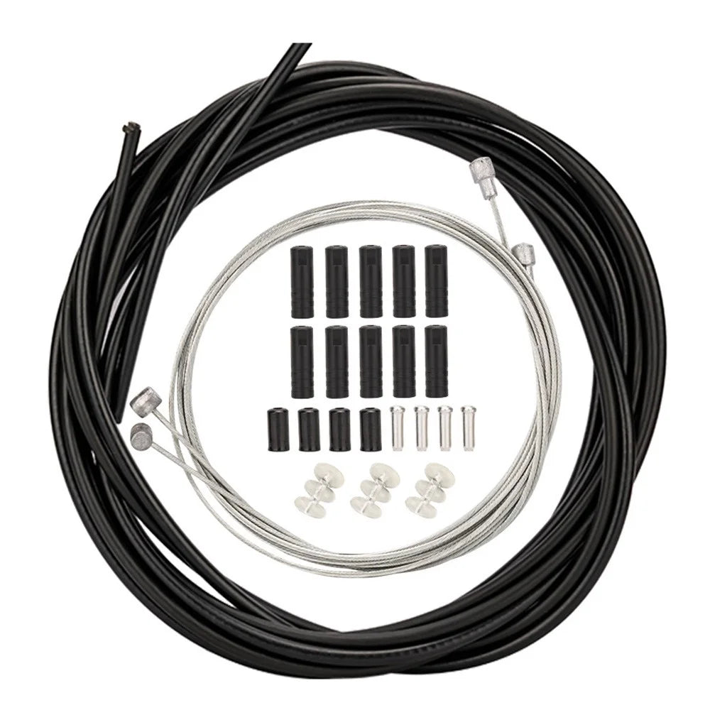ZTTO Universal Bike Shift Derailleur Cable Bicycle Brake Cable Housing Replacement Kit - Black - 1