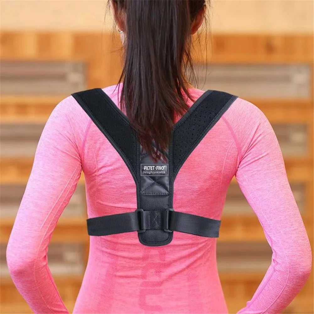 PICTET.FINO RH58 Adjustable Spine Back Brace Posture Corrector Men Women Posture Correction Lumbar Support Belt - Black, S - 2