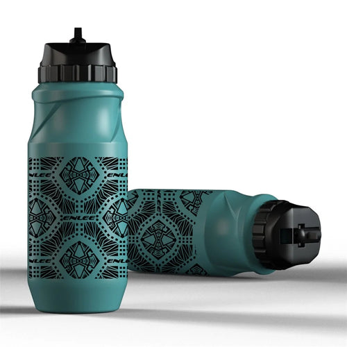 ENLEE Sports Water Bottle 650ML Mountain Bike Water Bottle Cup for Outdoors Camping Cycling Fitness Gym (BPA Free, without FDA Certificate) - Abstract Pattern/Green - 1