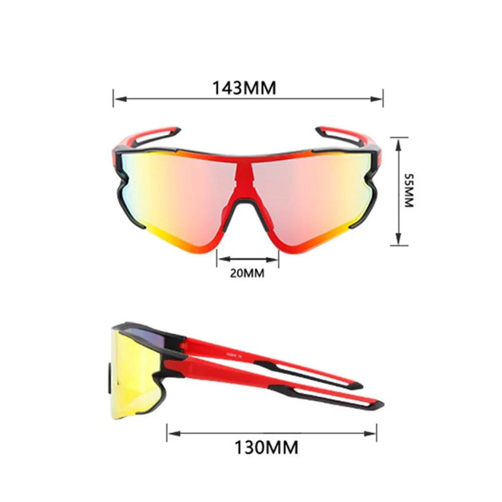 XQ-HD XQ-548 Cycling Sunglasses Bike Eyewear Goggle Riding Outdoor Sports Fishing Glasses with Replaceable Lens - Black/Red - 4