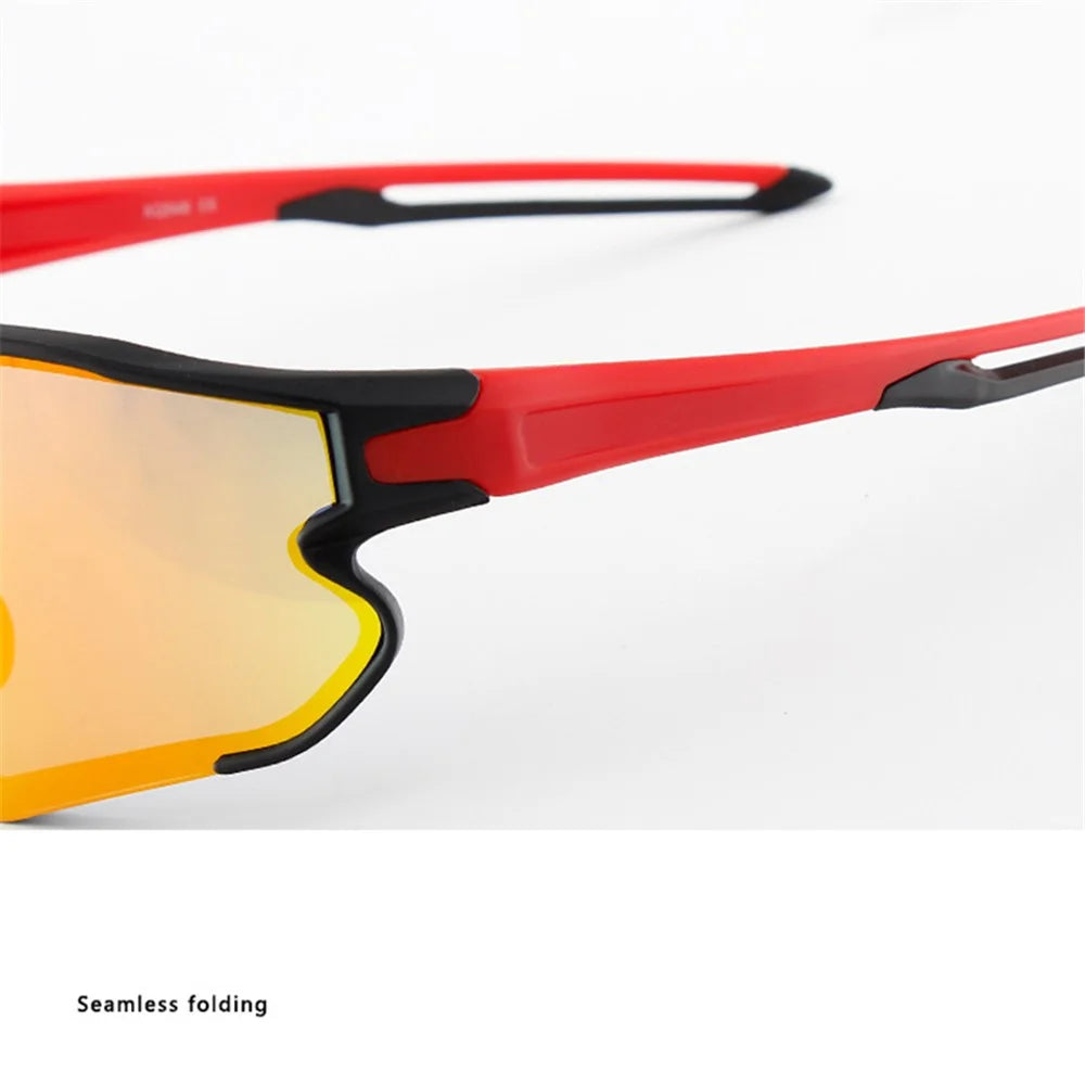 XQ-HD XQ-548 Cycling Sunglasses Bike Eyewear Goggle Riding Outdoor Sports Fishing Glasses with Replaceable Lens - Black/Red - 7