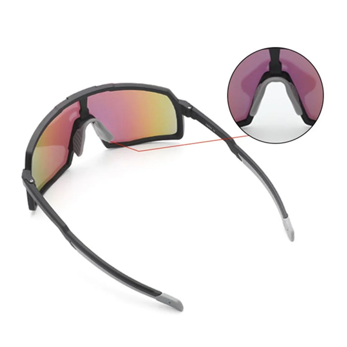 XQ-HD XQ-555 Sports Sunglasses Men Women Anti-Glare UV400 Racing Glasses Large Frame Goggles Cycling Eyewear - Black/Grey/Colorful - 4