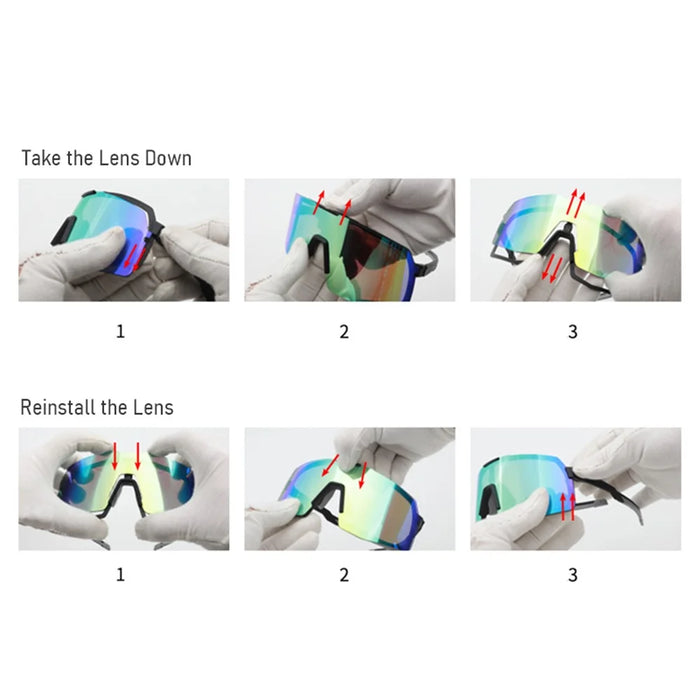 XQ-HD XQ-555 Sports Sunglasses Men Women Anti-Glare UV400 Racing Glasses Large Frame Goggles Cycling Eyewear - Black/Grey/Colorful - 7