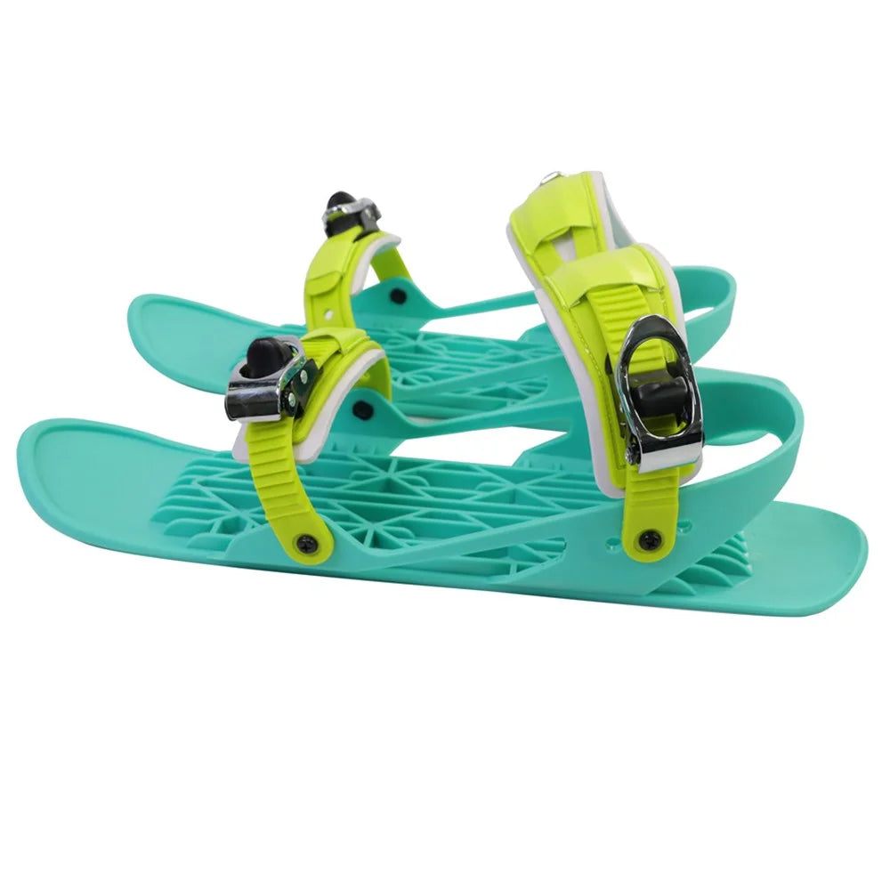 1 Pair Adult Ski Skates Ski-board Snowboard Shoes Adjustable Mini Sled Shoes Outdoor Winter Sports Skiing Shoes - Green - 5