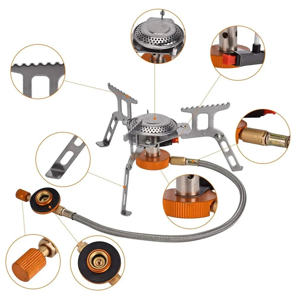 103 3500W Gas Stove Portable Collapsible Outdoor Boxed Butane Gas Camping Picnic Stove Burner - 5