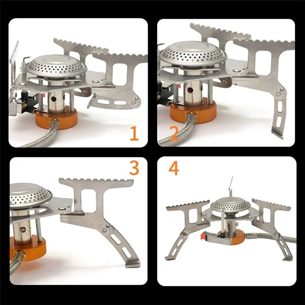 103 3500W Gas Stove Portable Collapsible Outdoor Boxed Butane Gas Camping Picnic Stove Burner - 7