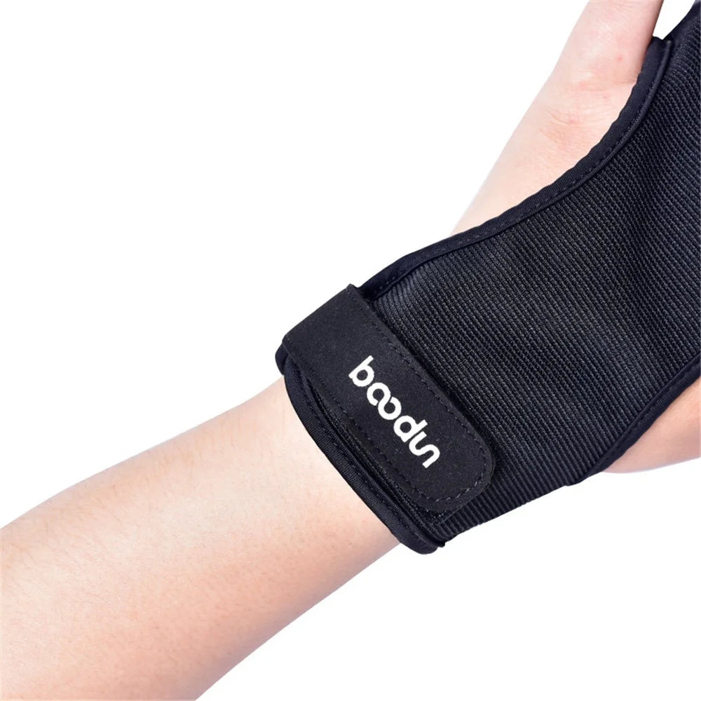 BOODUN 1280 3 Fingers Gloves Archery Guard Hand Protective Safety for Recurve Compound Bow Shooting Crossbow Slingshot Hunting - Black/S/M - 2