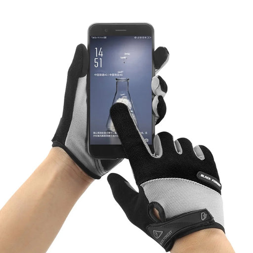 KYNCILOR A0056 MTB Gloves Cycling Full Finger Breathable Shockproof Bicycle Riding Touchscreen Sports Mittens - Blue/XL - 2