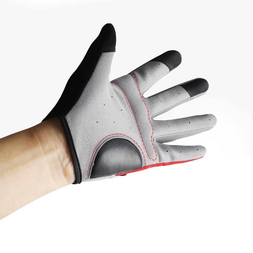 KYNCILOR A0056 MTB Gloves Cycling Full Finger Breathable Shockproof Bicycle Riding Touchscreen Sports Mittens - Blue/XL - 4