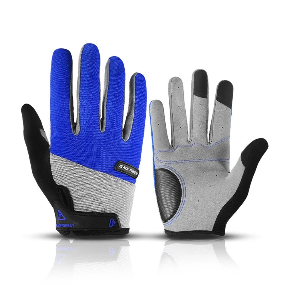 KYNCILOR A0056 MTB Gloves Cycling Full Finger Breathable Shockproof Bicycle Riding Touchscreen Sports Mittens - Blue/XL - 5