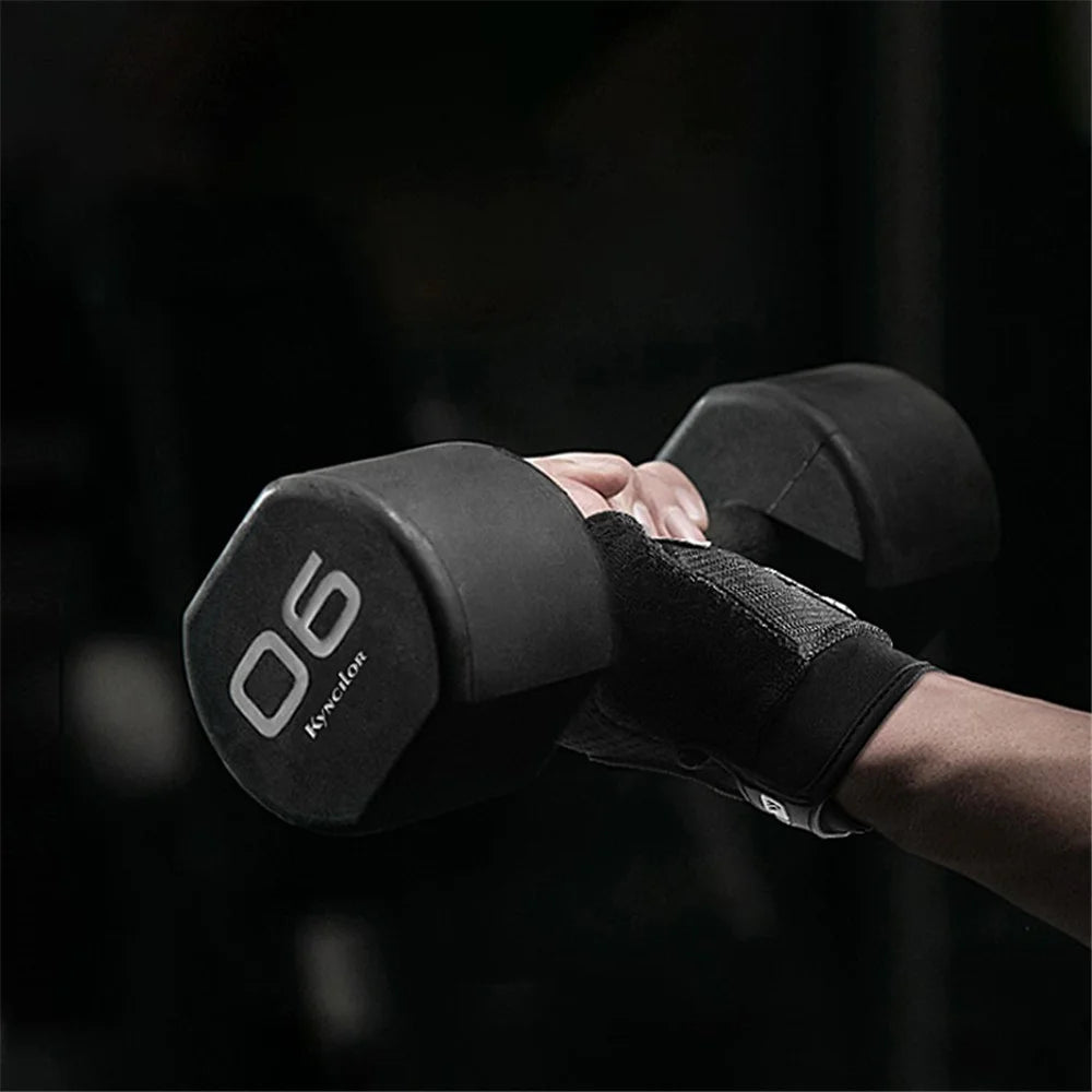 KYNCILOR A0042 One Pair Fitness Gloves Weightlifting Breathable Non-Slip Silicone Half Finger Bicycle Riding Gloves Cycling Accessories for Men and Women - Pink//S - 4
