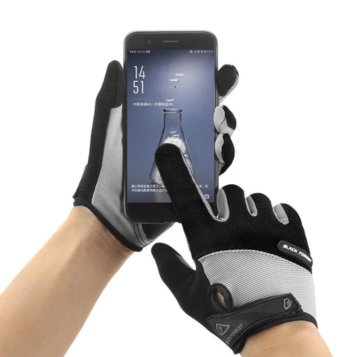 KYNCILOR A0056 One Pair Cycling Gloves Biking Gloves for Men Women Outdoor Full Finger Workout Gloves Sensitive Touch Screen Function Hiking Camping Gloves - Black//M - 2