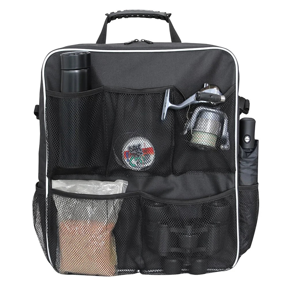 Waterproof Oxford Cloth Boat Seat Storage Bag Organizer with Mesh Pockets, 39x10x45cm - 3