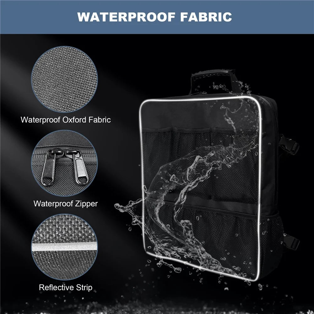 Waterproof Oxford Cloth Boat Seat Storage Bag Organizer with Mesh Pockets, 39x10x45cm - 5