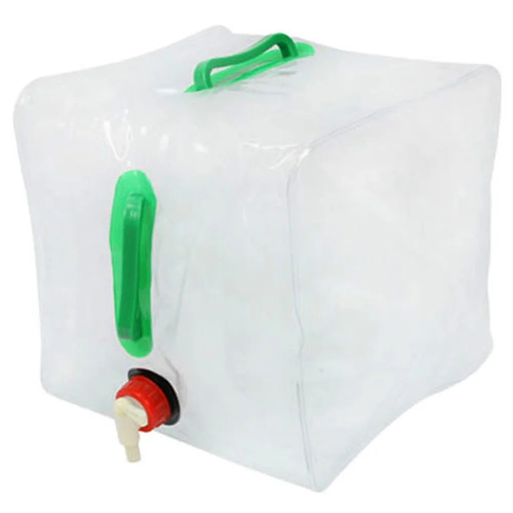 20L Foldable 0.5mm Thick PVC Water Container Camping Water Storage Bag, 25x25x26cm (BPA-Free, No FDA) - 1