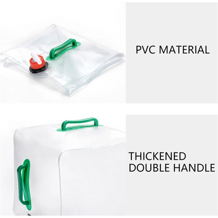 20L Foldable 0.5mm Thick PVC Water Container Camping Water Storage Bag, 25x25x26cm (BPA-Free, No FDA) - 3