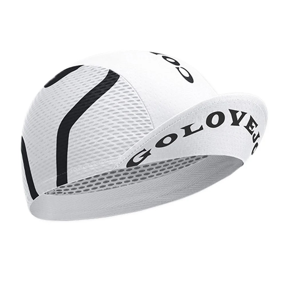GOLOVEJOY XMZ287 Anti-UV Breathable Hat Cycling Skull Cap Under Helmet Liner with Sun Visor - White - 1