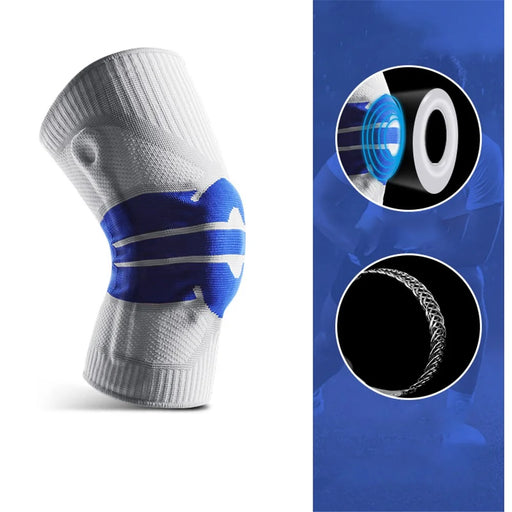 KYNCILOR AB058 Breathable Knee Support Brace Silicone Kneecap for Running Riding Basketball 1/Pc Elastic Knitted Knee Protective Pads - Sapphire/L - 2