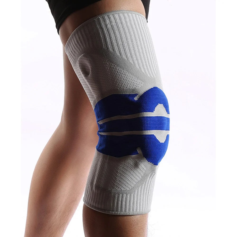 KYNCILOR AB058 Breathable Knee Support Brace Silicone Kneecap for Running Riding Basketball 1/Pc Elastic Knitted Knee Protective Pads - Sapphire/L - 3