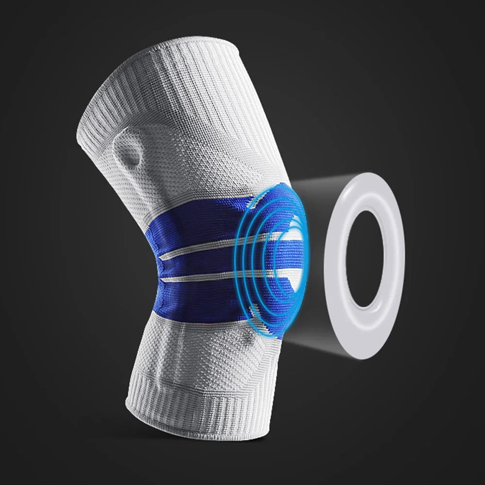 KYNCILOR AB058 Breathable Knee Support Brace Silicone Kneecap for Running Riding Basketball 1/Pc Elastic Knitted Knee Protective Pads - Sapphire/L - 5