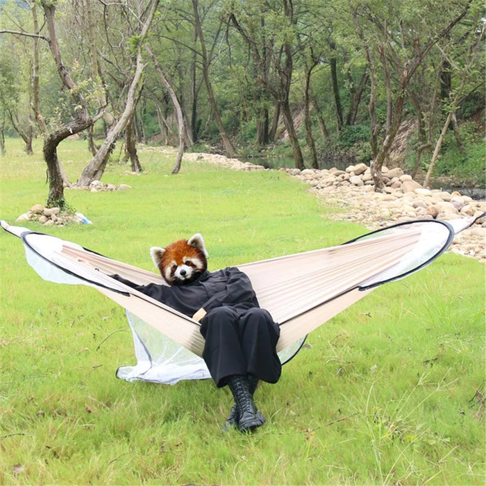 Camping Hammock Mosquito Net Hanging Bed for 2 People, Unfolded Size: 260x140cm - Khaki - 7