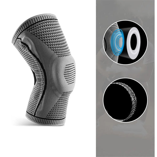 KYNCILOR AB066 Knee Brace Knee Compression Sleeve Support for Men and Women Compression Breathable Knee Pads - Grey//M - 2