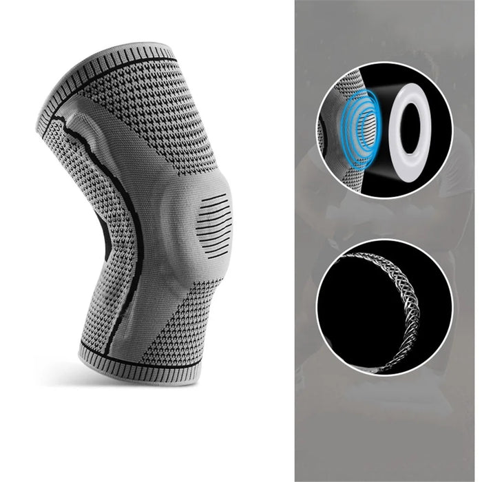 KYNCILOR AB066 Knee Brace Knee Compression Sleeve Support for Men and Women Compression Breathable Knee Pads - Grey//M - 2