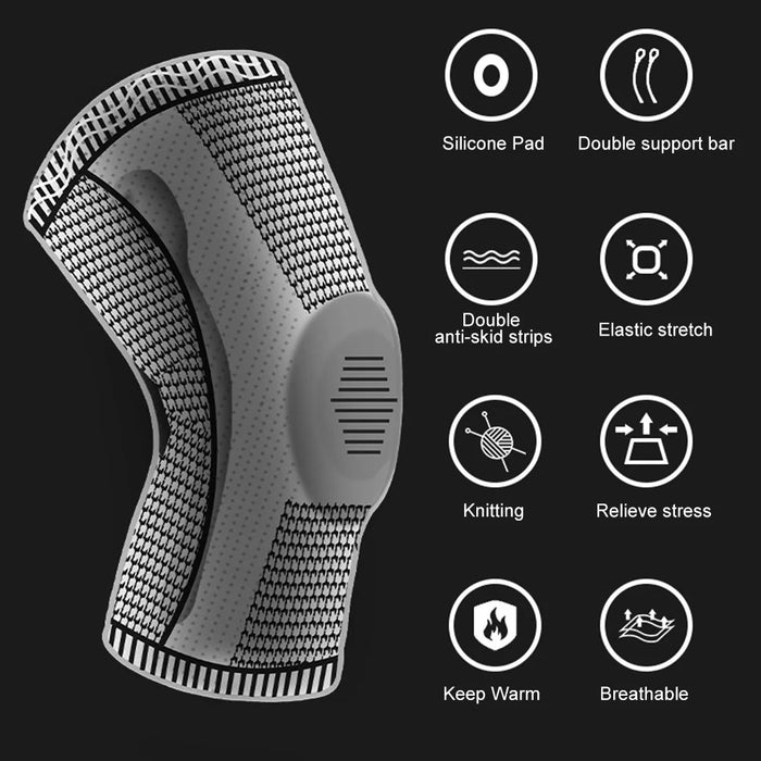 KYNCILOR AB066 Knee Brace Knee Compression Sleeve Support for Men and Women Compression Breathable Knee Pads - Grey//M - 4
