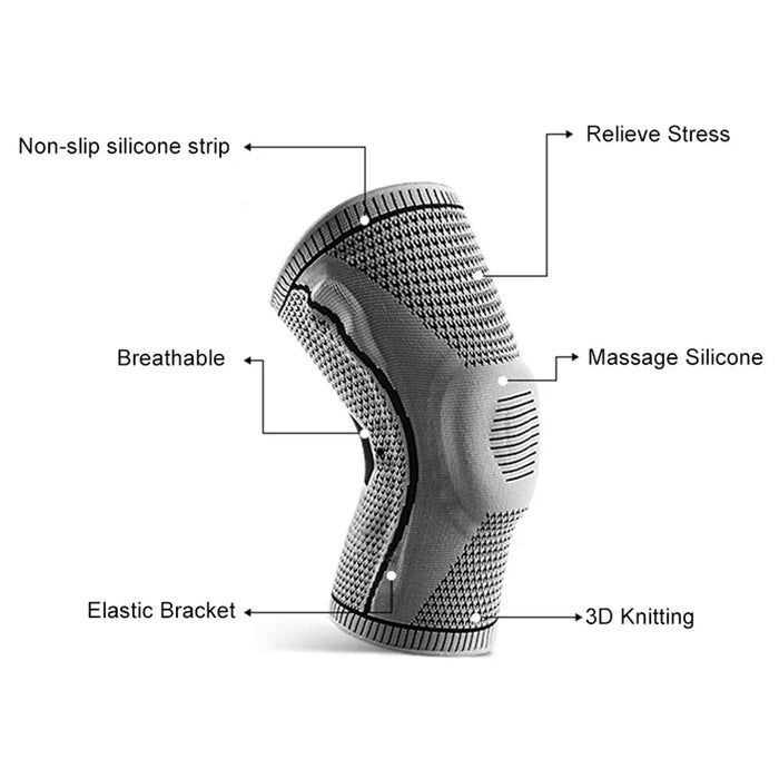 KYNCILOR AB066 Knee Brace Knee Compression Sleeve Support for Men and Women Compression Breathable Knee Pads - Grey//M - 7