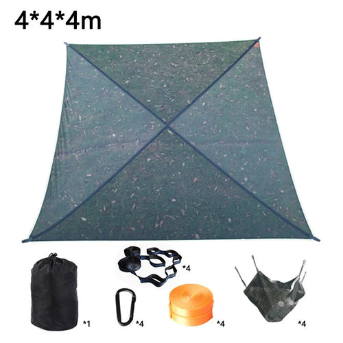 Camping Hanging Bed Square Hammock for Adults Kids, Unfolded Size: 4x4x4m - Black - 1