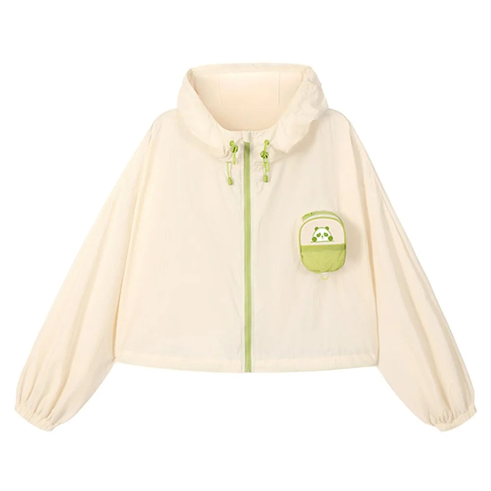 GOLOVEJOY FSY14 Summer UPF 50+ Sun Protection Jacket Long Sleeve Clothing Hoodie Sun-Proof UV Shirt - Beige / S - 1