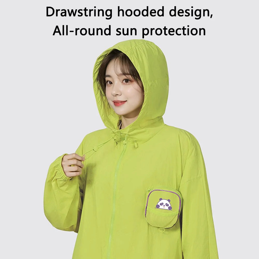 GOLOVEJOY FSY14 Summer UPF 50+ Sun Protection Jacket Long Sleeve Clothing Hoodie Sun-Proof UV Shirt - Beige / S - 4