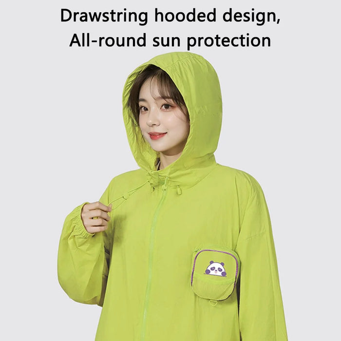 GOLOVEJOY FSY14 Summer UPF 50+ Sun Protection Jacket Long Sleeve Clothing Hoodie Sun-Proof UV Shirt - Beige / S - 4
