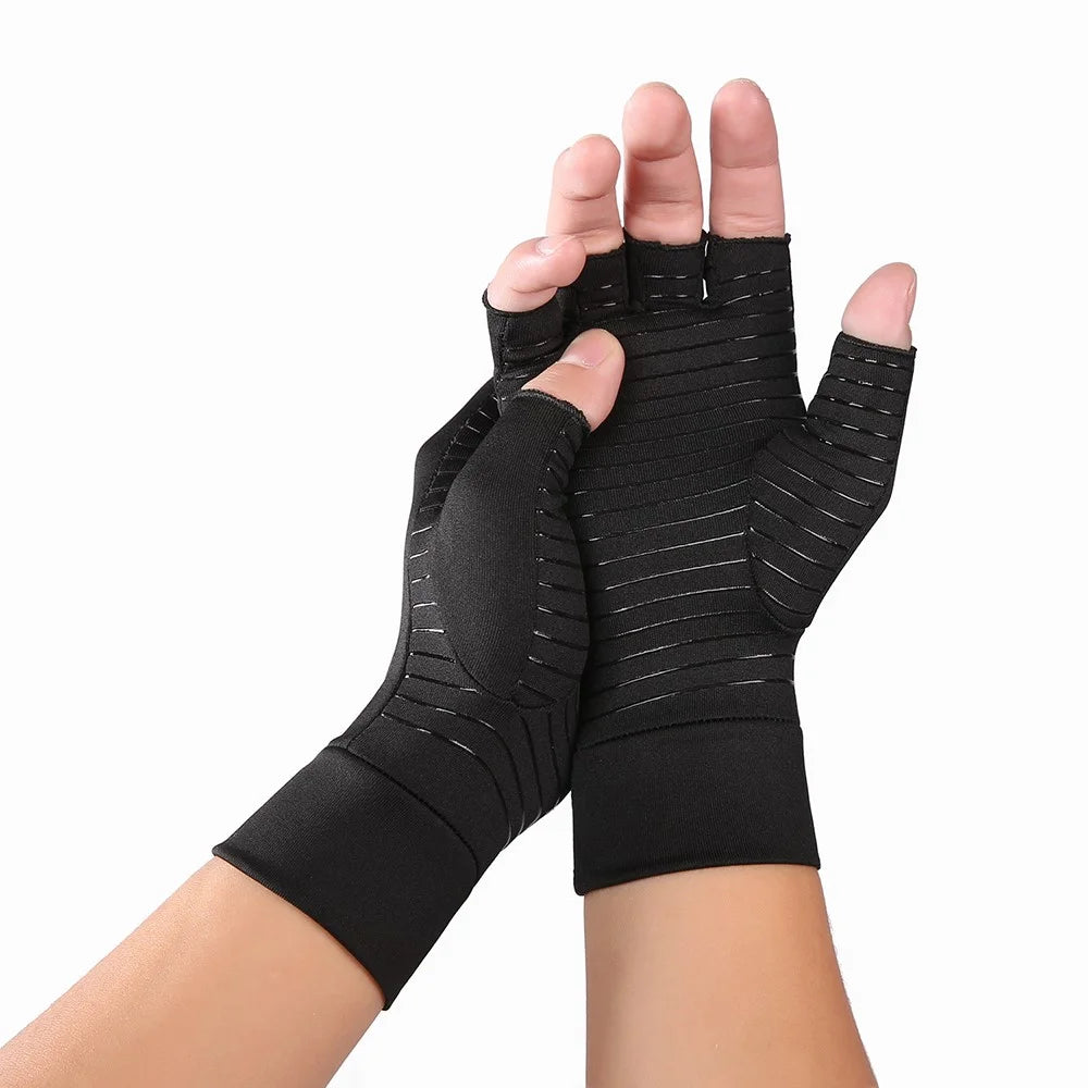 KYNCILOR A0048 One Pair Compression Gloves Half Finger Breathable Gloves for Arthritis, Swelling and Pain Relief, Relaxation and Recovery of Hand, Wrist and Joint - S - 1