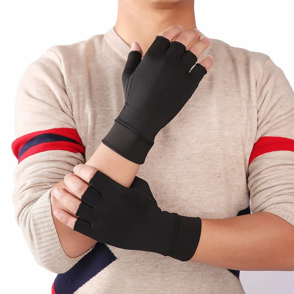 KYNCILOR A0048 One Pair Compression Gloves Half Finger Breathable Gloves for Arthritis, Swelling and Pain Relief, Relaxation and Recovery of Hand, Wrist and Joint - S - 2
