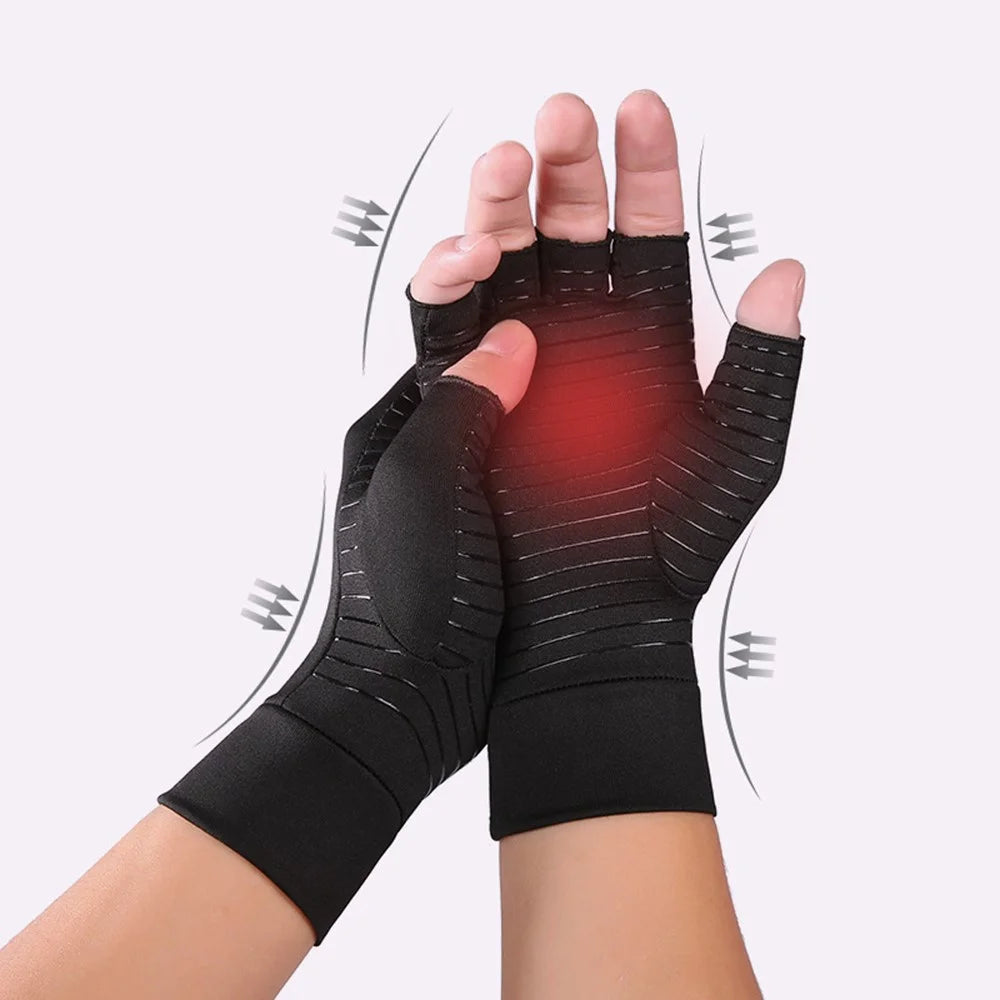 KYNCILOR A0048 One Pair Compression Gloves Half Finger Breathable Gloves for Arthritis, Swelling and Pain Relief, Relaxation and Recovery of Hand, Wrist and Joint - S - 5
