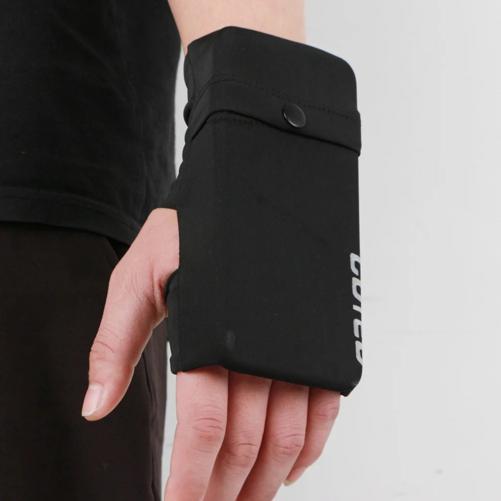 Outdoor Sports Phone Holder Glove Pouch Card Keys Storage Bag with Thumb Hole - Black S / Left Hand - 3